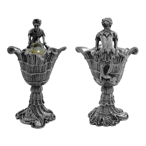 Pair of George IV Silver Figural Salts Garrard 1822